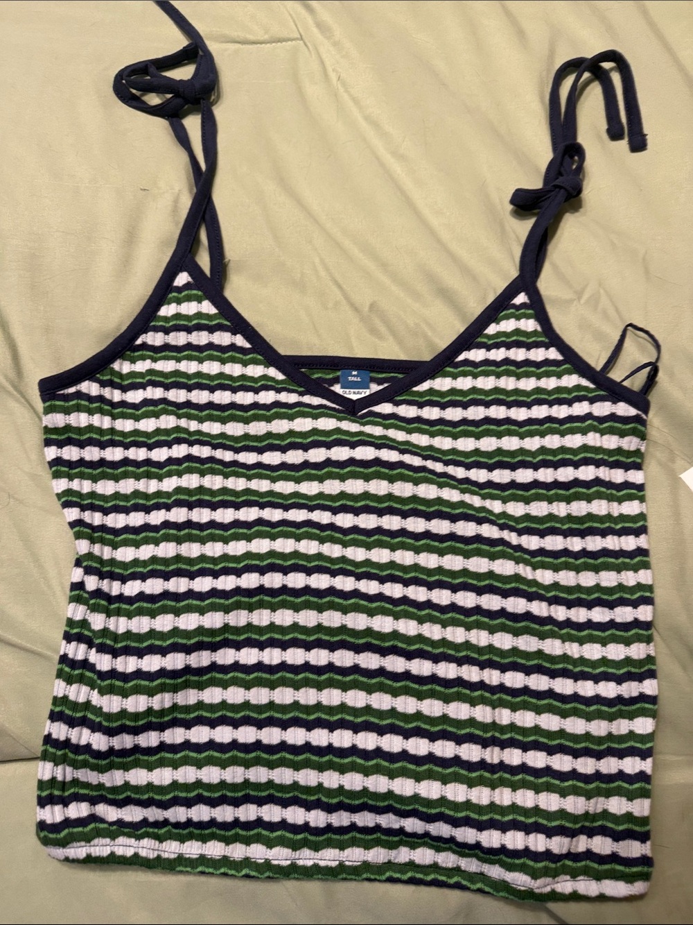 NWT Old Navy Navy, Green & White Striped Knit Tank